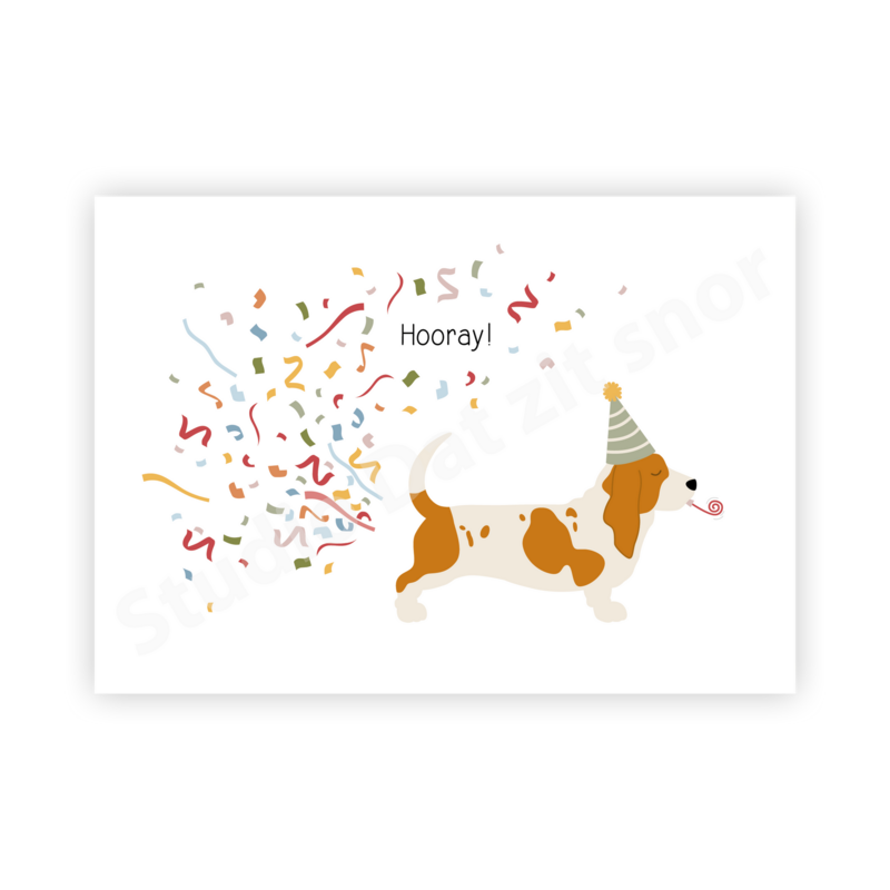 Postcard | Basset Hound Hooray