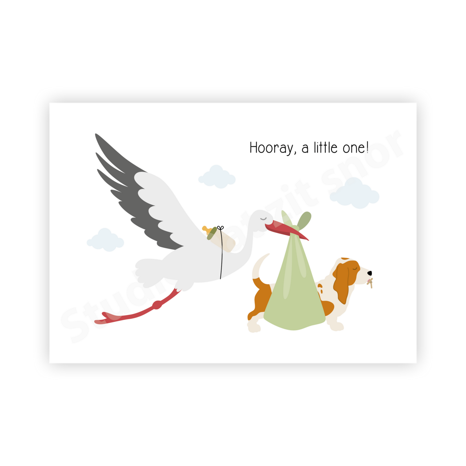 Postcard | Basset Hound Hooray, a little one!