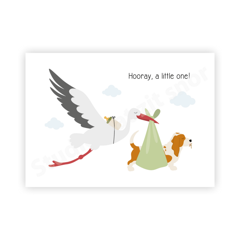 Postcard | Basset Hound Hooray, a little one!