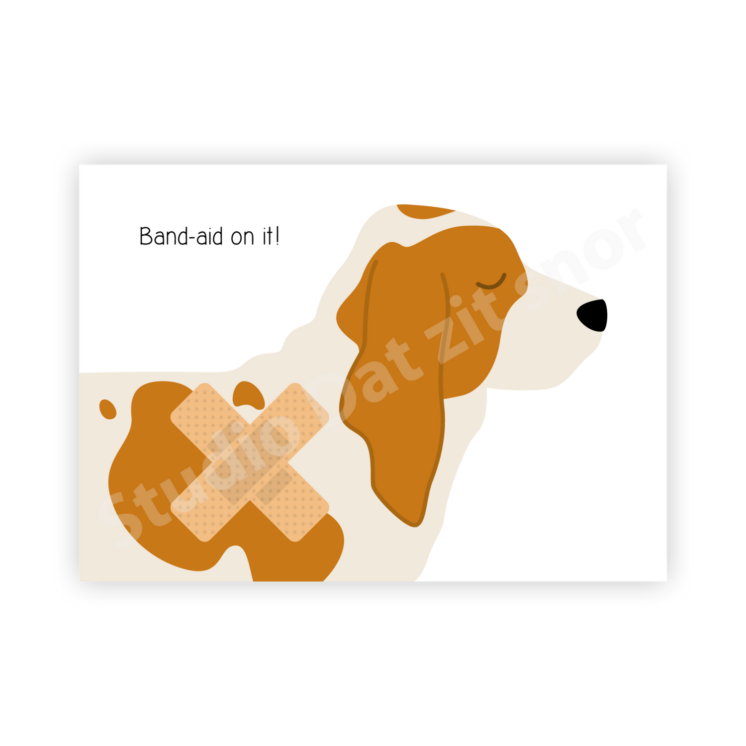 Postcard | Basset Hound Band-aid on it!