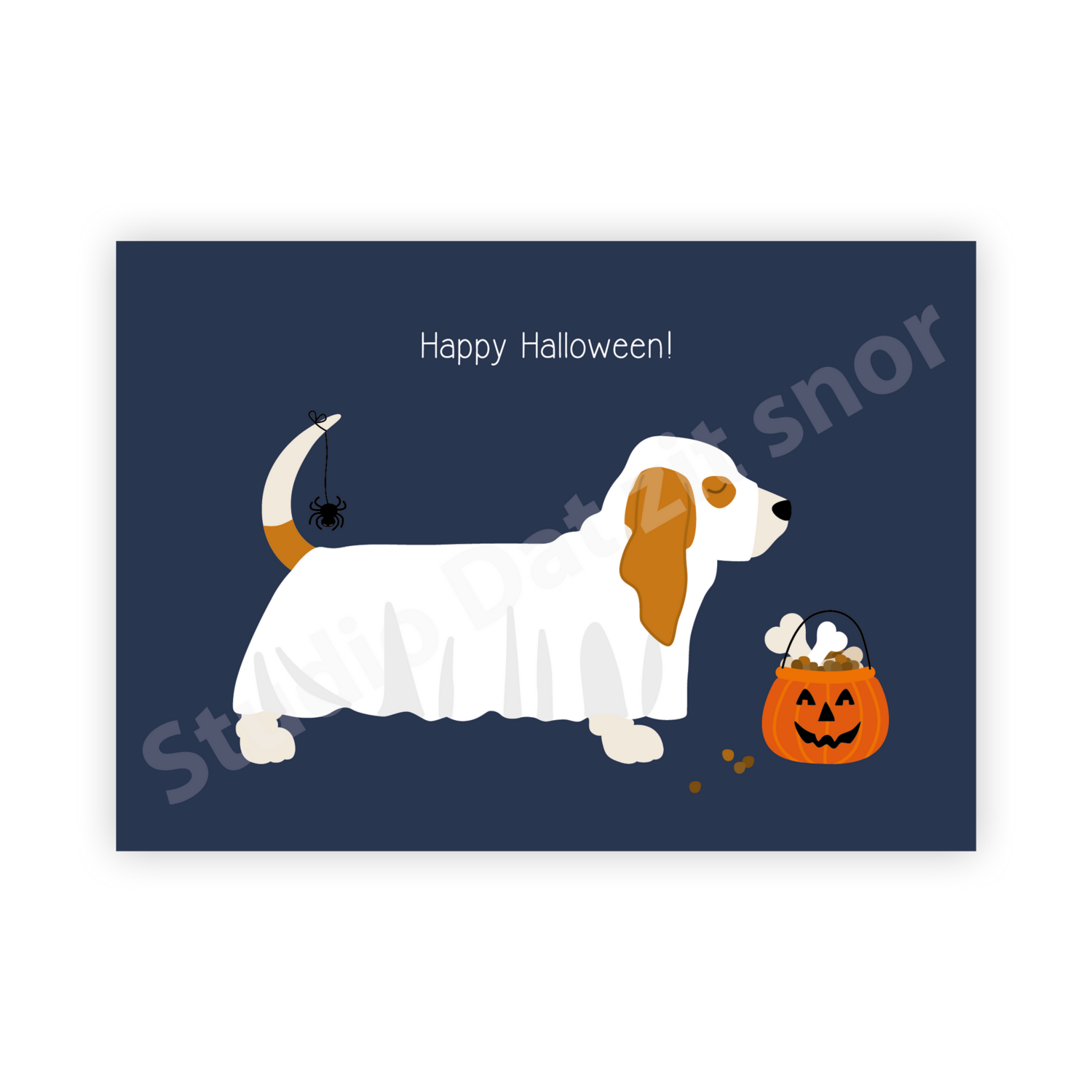 Kaart | Basset Hound Happy Halloween