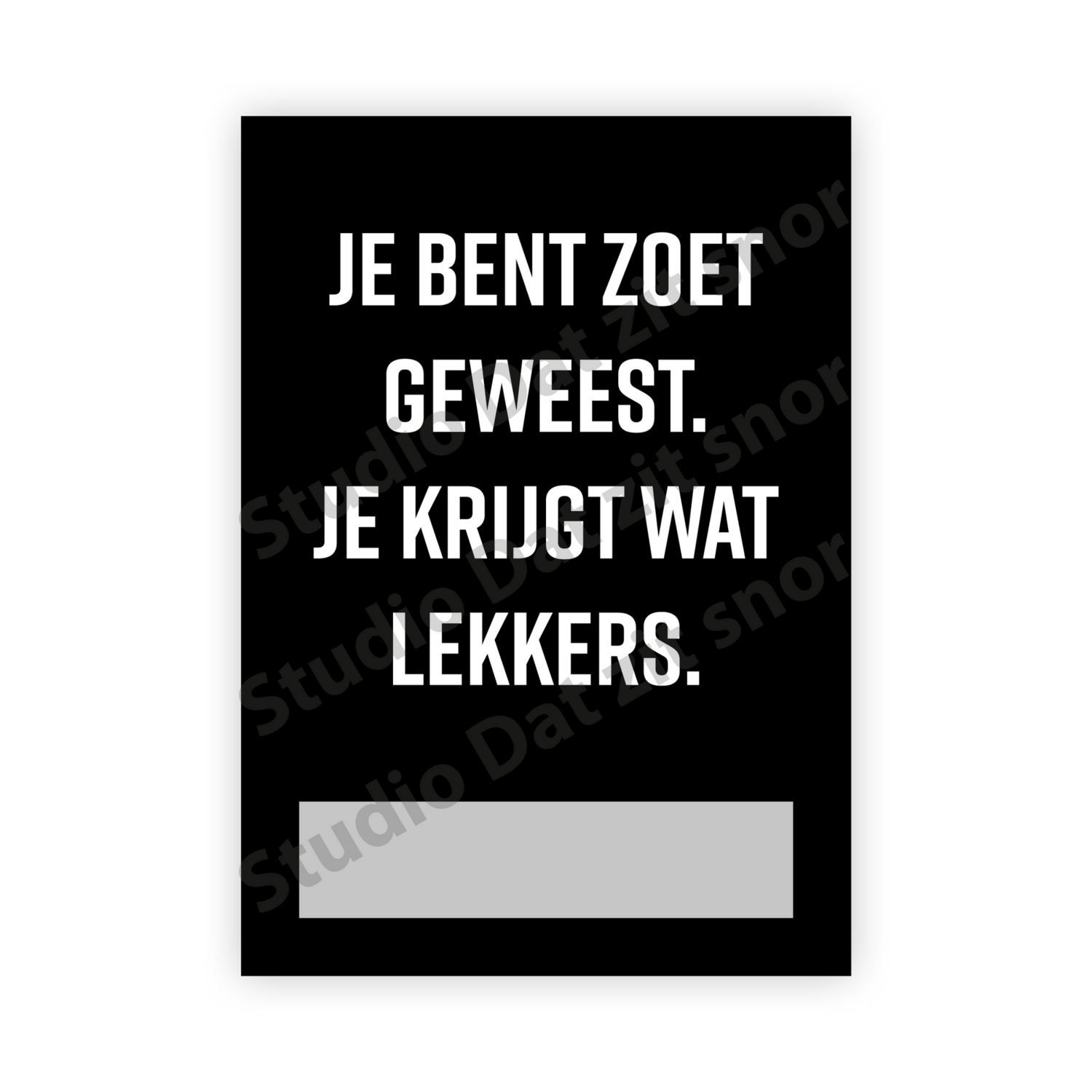 Kraskaart | Wie zoet is...