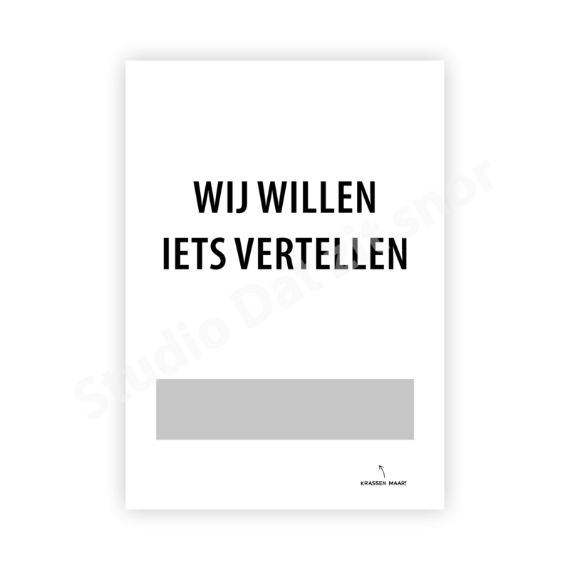 Kraskaart | Wij gaan een geregistreerd partnerschap aan! (Strak)