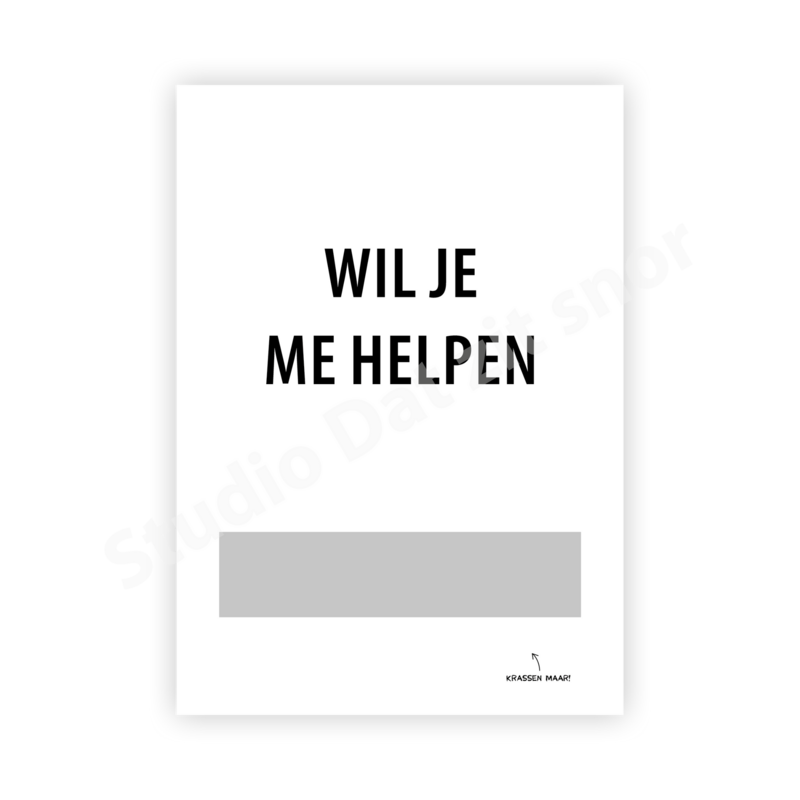 Kraskaart | Helpen uitzoeken van mijn trouwjurk (Strak)