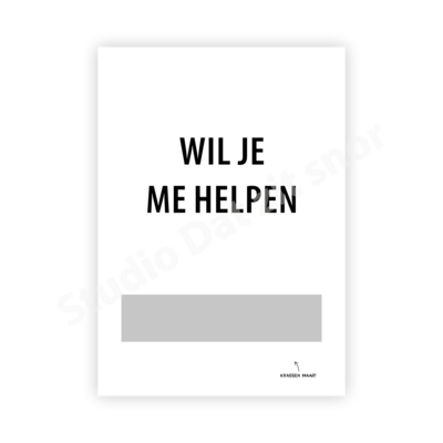 Kraskaart | Helpen uitzoeken van mijn trouwjurk (Strak)