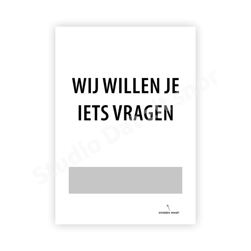 Kraskaart | Wil je onze bruidsjonker zijn? (Strak)