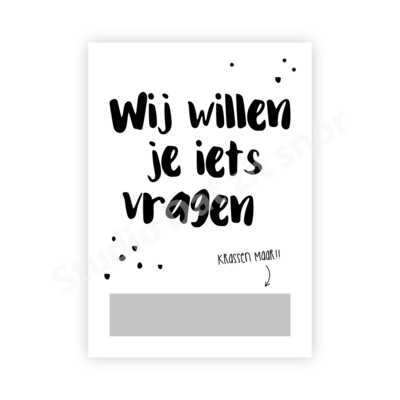 Kraskaart | Wil je onze ringendrager zijn? (Stip)
