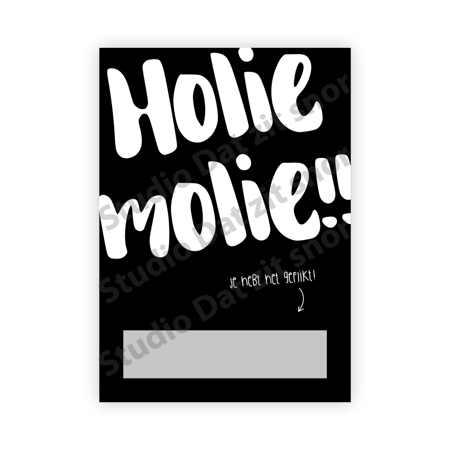 Kraskaart | Holiemolie geslaagd!