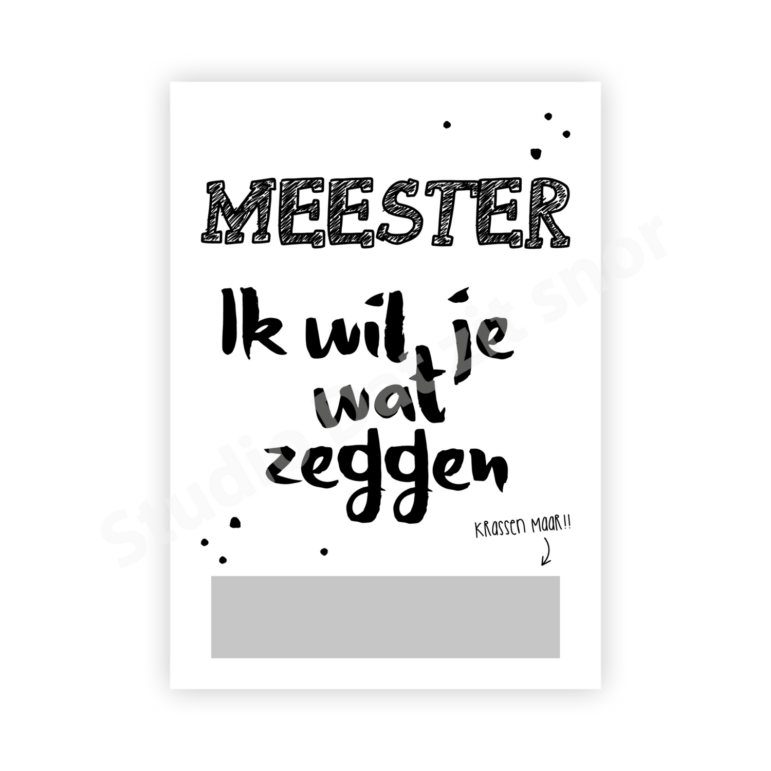 Kraskaart | Meester, ik wil je wat zeggen