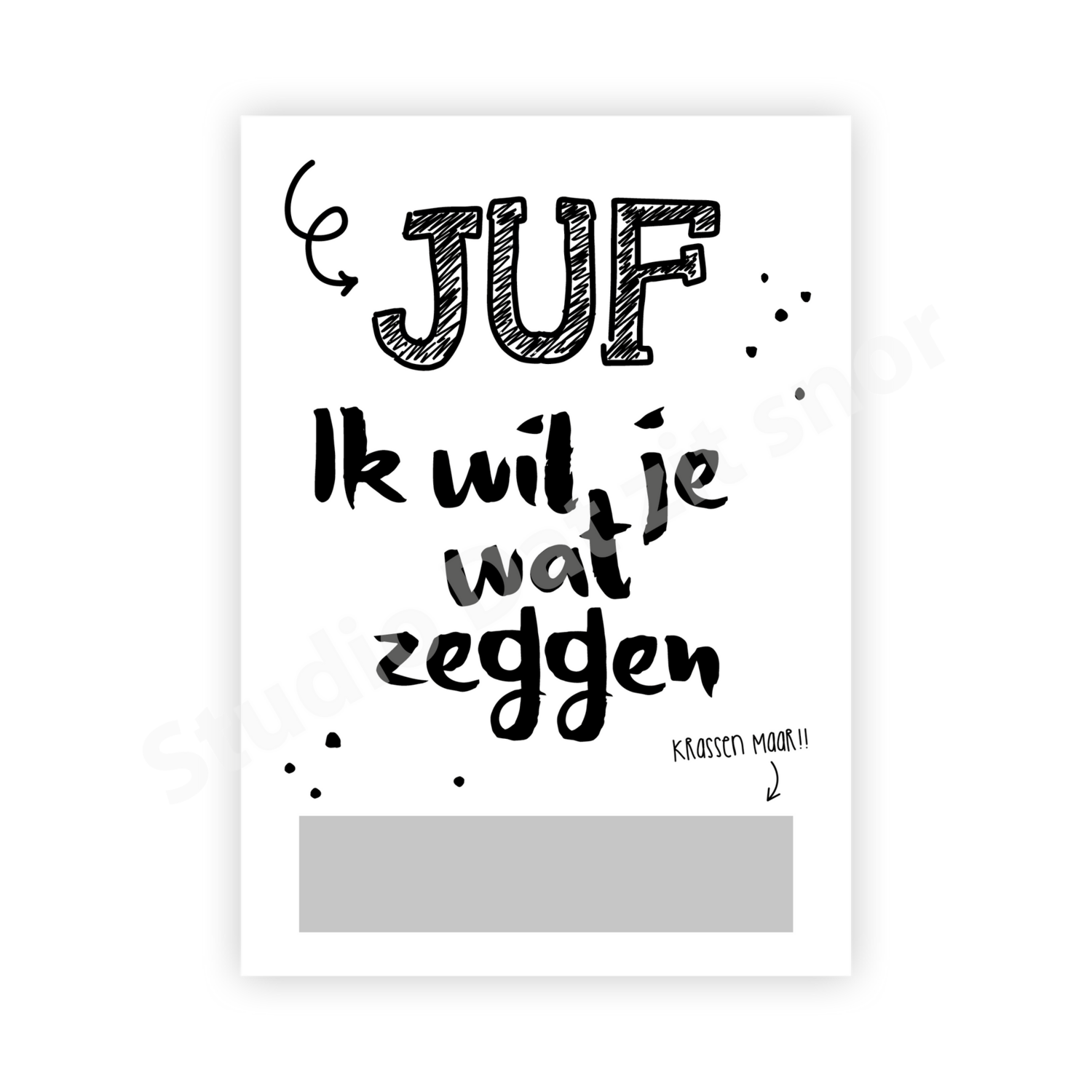 Kraskaart | Juf, ik wil je wat zeggen