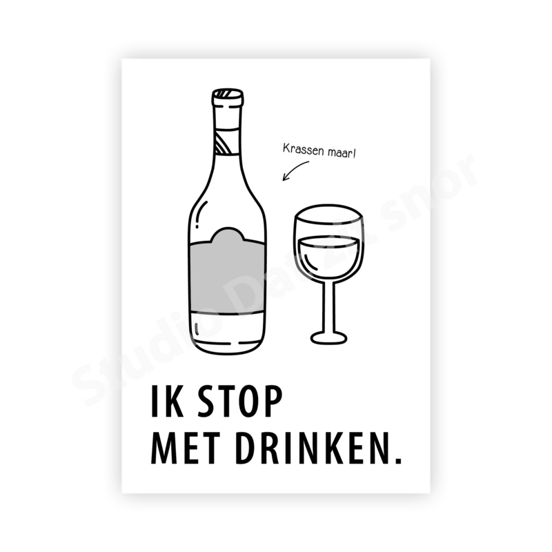 Kraskaart | Ik stop met drinken