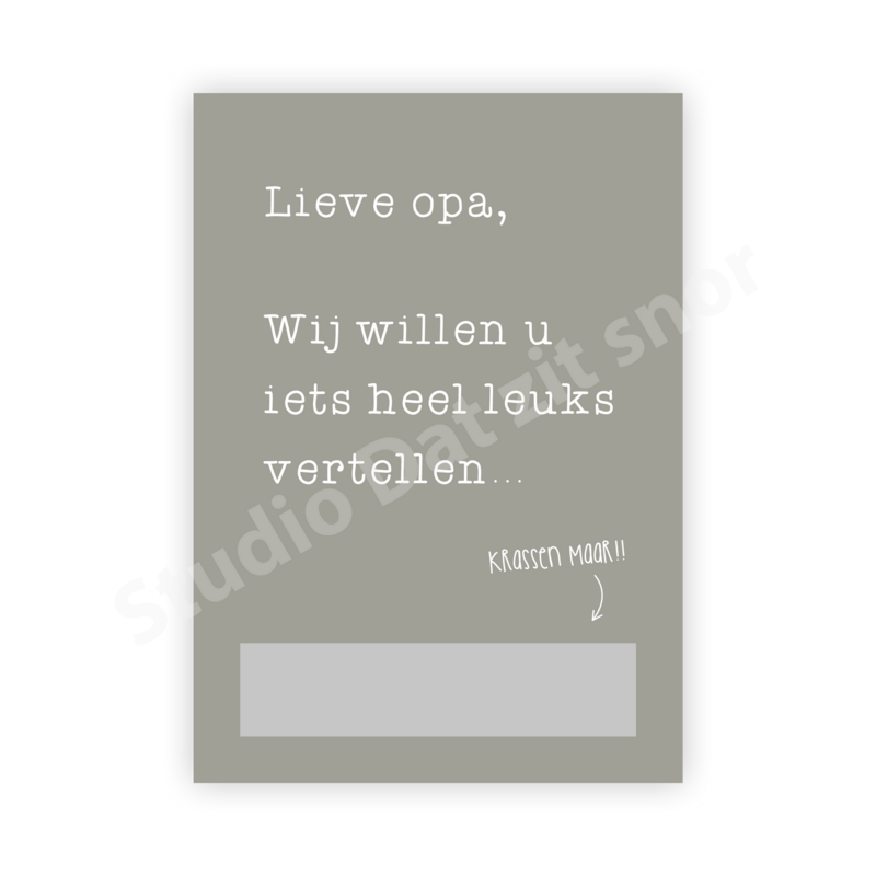 Kraskaart | U wordt overgrootvader!