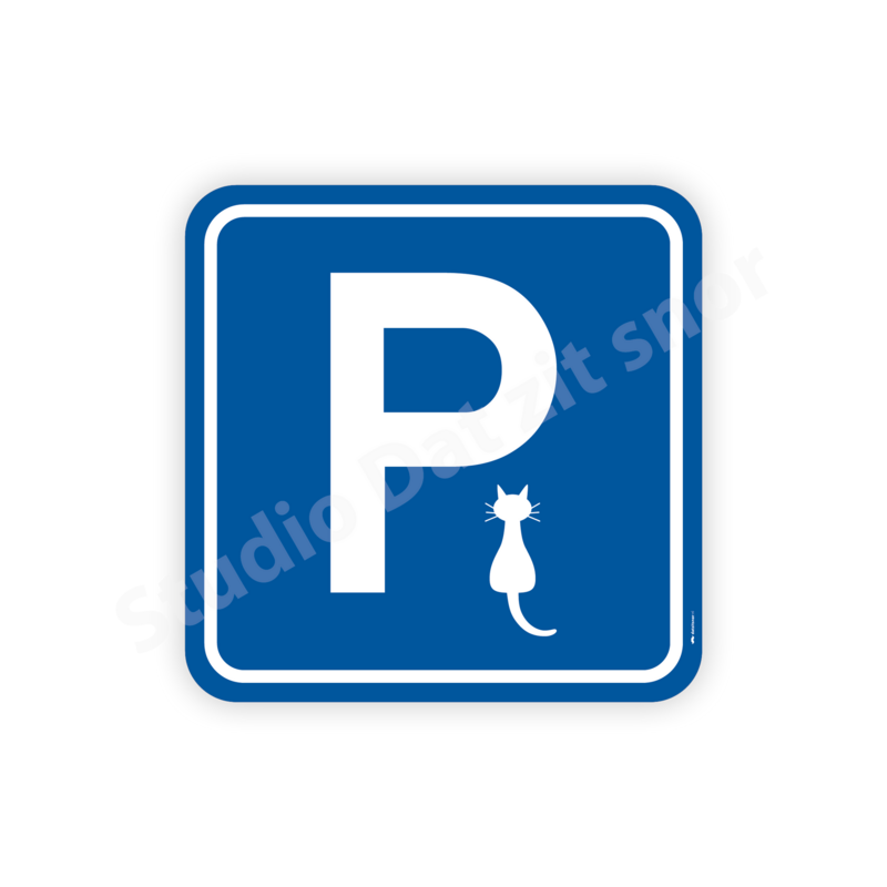 Sticker | Parkeerplaats voor katten (vierkant)