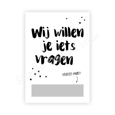 Kraskaart | Wil je ons bruidsmeisje zijn? (Stip)