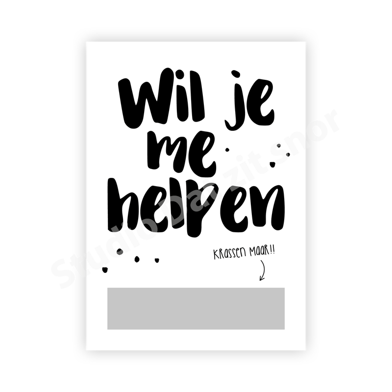Kraskaart | Helpen uitzoeken van mijn trouwpak (Stip)