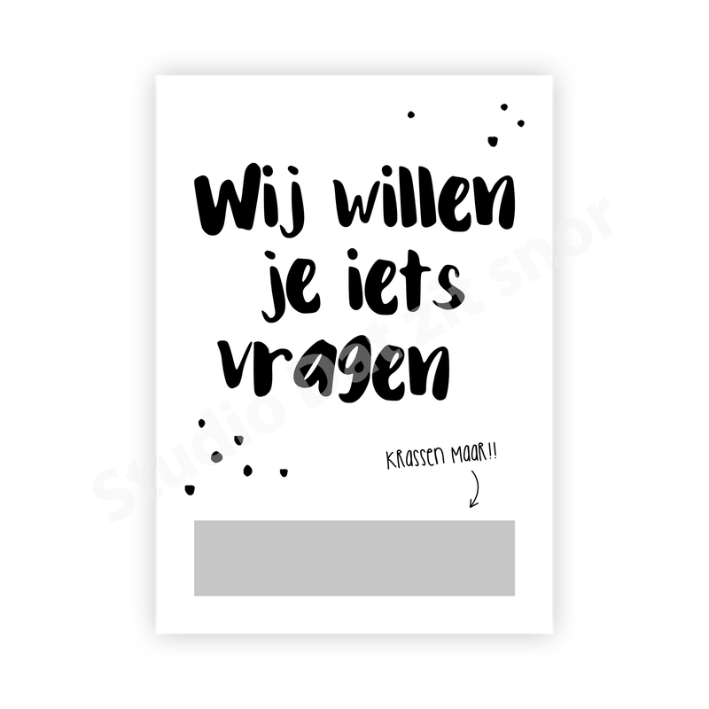 Kraskaart | Wil je onze bruidsjonker zijn? (Stip)