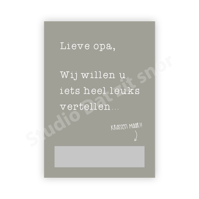 Kraskaart | U wordt overgrootvader!