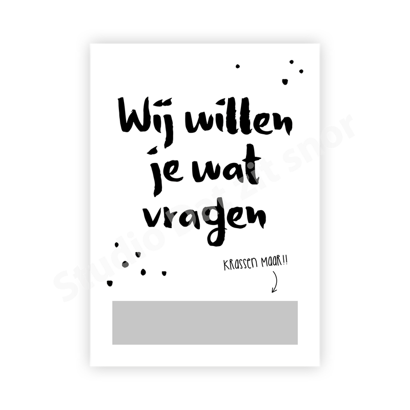 Kraskaart | Wil je peetoom zijn?