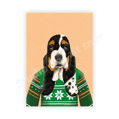 Kaart | Basset Hound Foute kersttrui Katoo