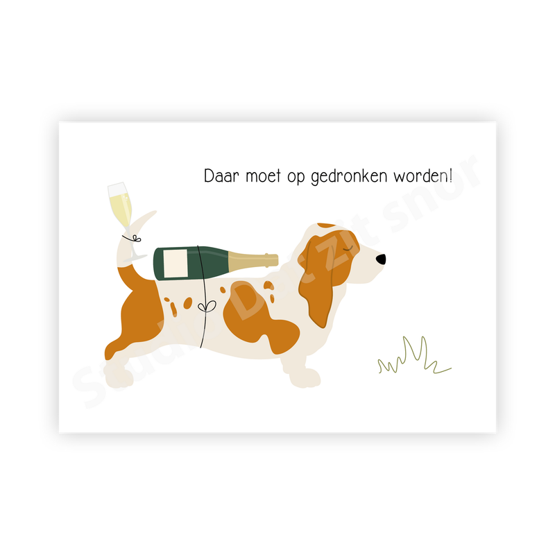 Kaart | Basset Hound Daar moet op gedronken worden!