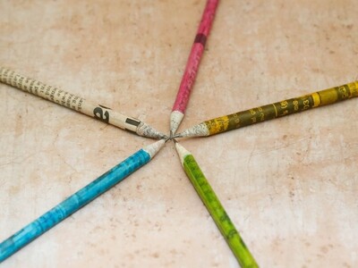 Recycled newspaper pencils 5*1