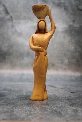 Woman and her basket- Olive Wood