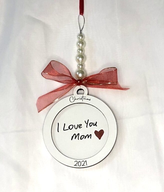 Handwriting Framed Round Ornament