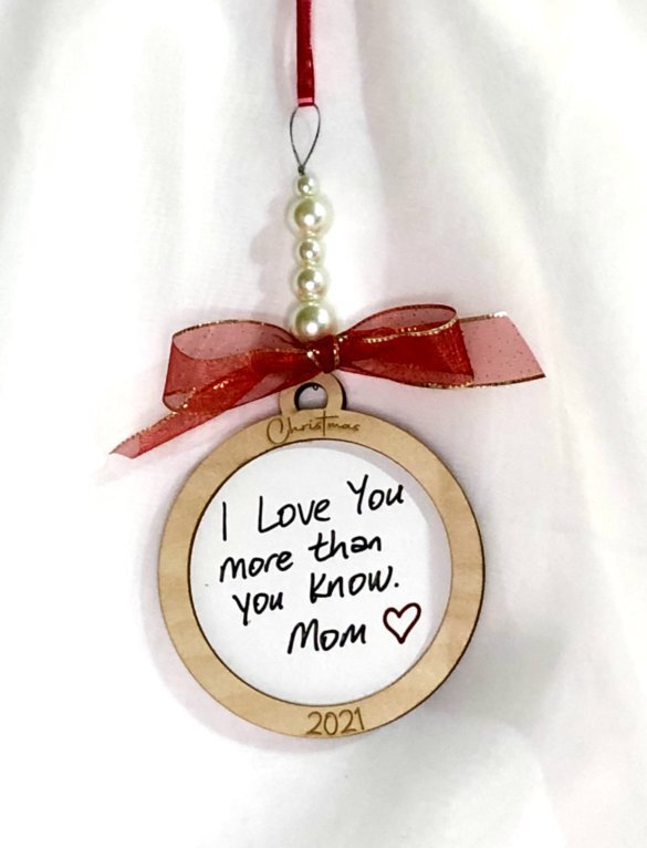Handwriting Framed Round Ornament