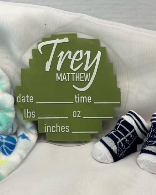 Acrylic Birth Announcement 6"
