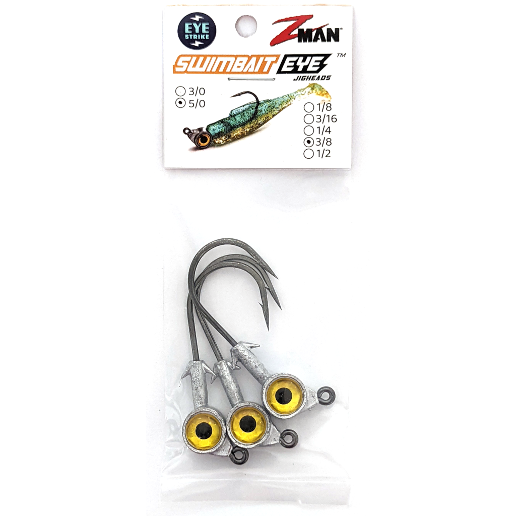 Swimbait Eye Jigheads 3/8 oz 5/0 Hook (Retail 3Pack) Store Eye