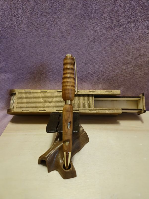 Olivenholz Kugelschreiber Gold