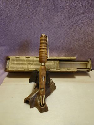 Olivenholz Kugelschreiber Gold