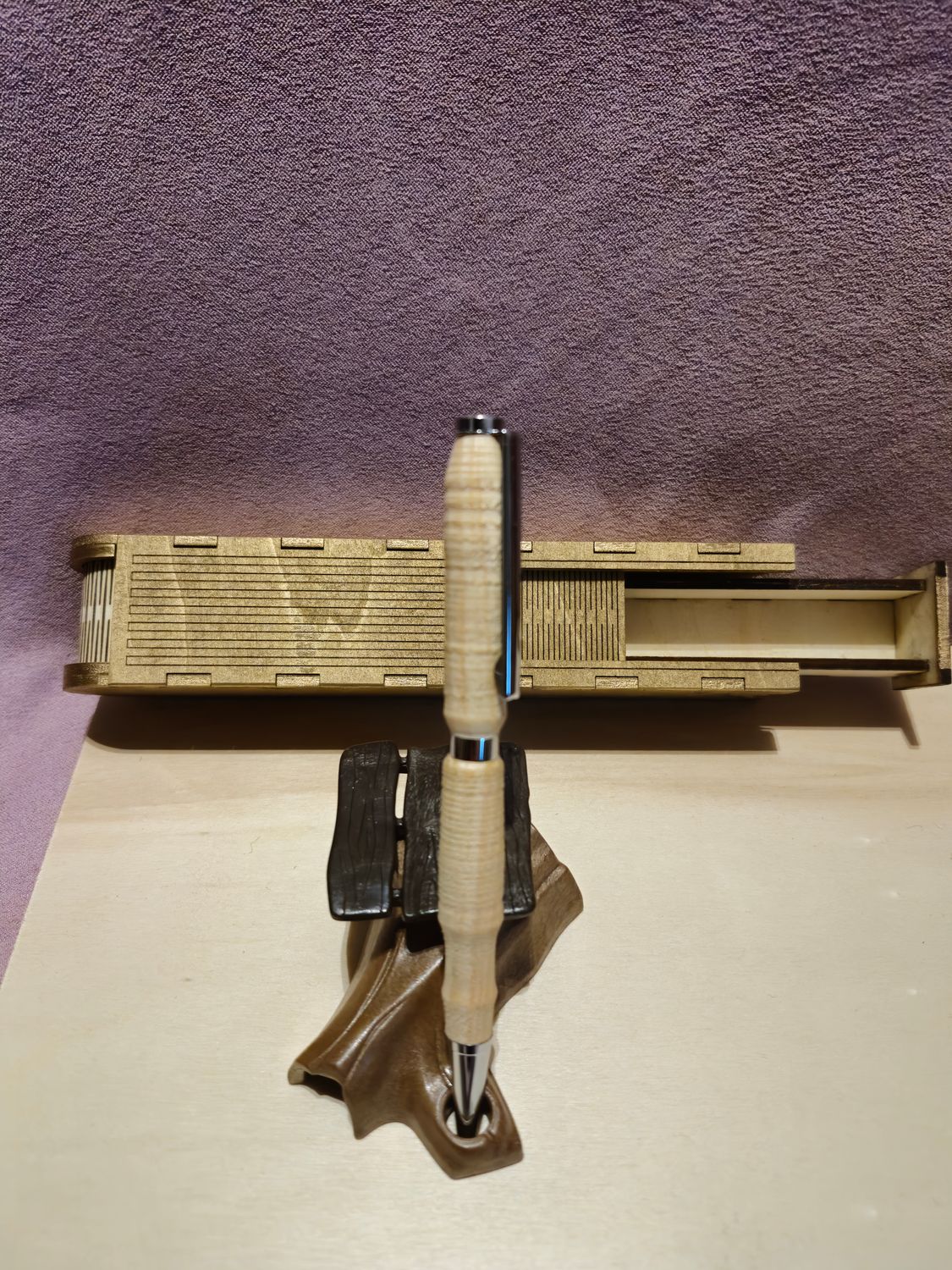 Zirben Holz Kugelschreiber Chrom