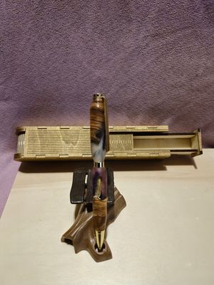 Olivenholz Kugelschreiber mit Epoxid harz Gold