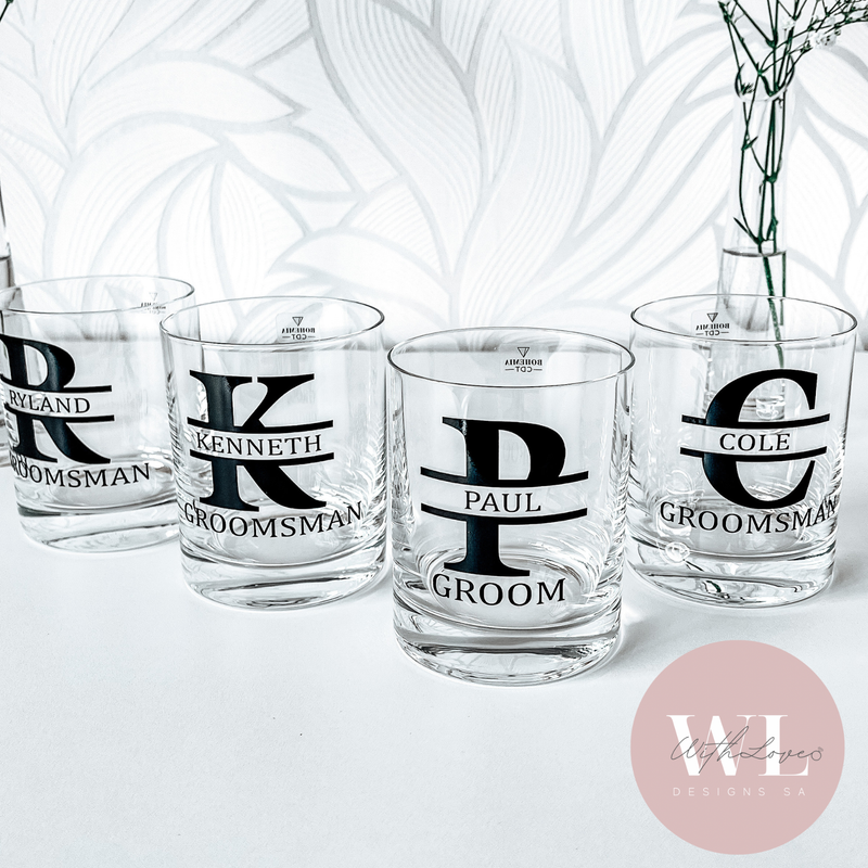 Whiskey Glass - Monogram, Name &amp; Title