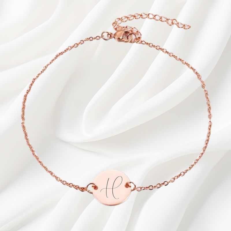 Personalised Initial Disc Bracelet