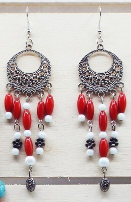 Dangeling Red Bamboo Coral with Turquoise Collection