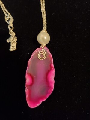 Agate Necklaces/ Hot Pink, Purple