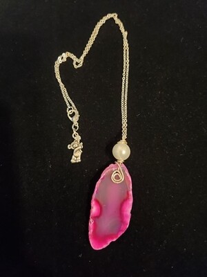 Agate Necklaces/ Hot Pink, Purple