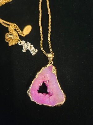 Druzy Agate Slice Necklace