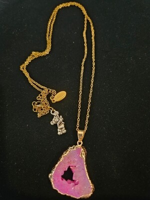 Druzy Agate Slice Necklace