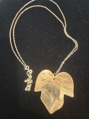 Black Lip Shell Leaf Necklace