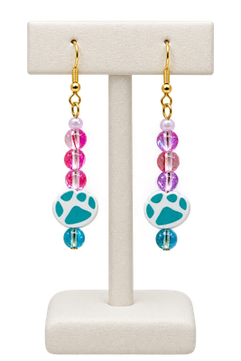 Paw Shaped Bead Earrings