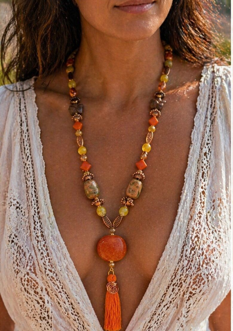 Copper Rose Collection Necklace &amp; Earring Set