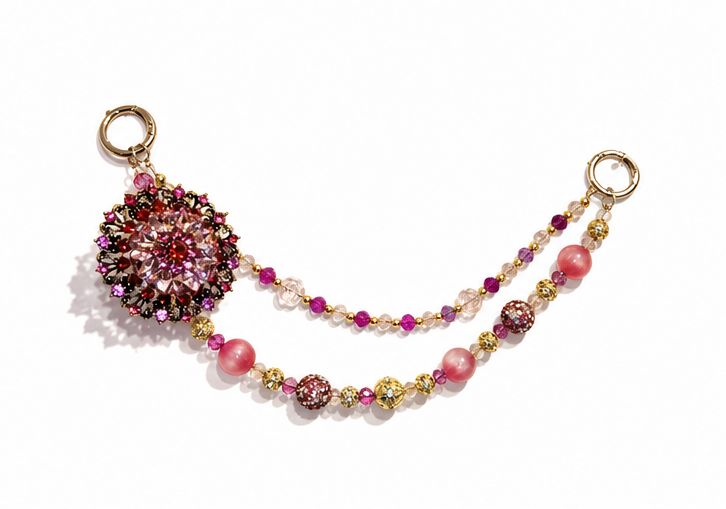 Fuchsia Blossom Purse Charm