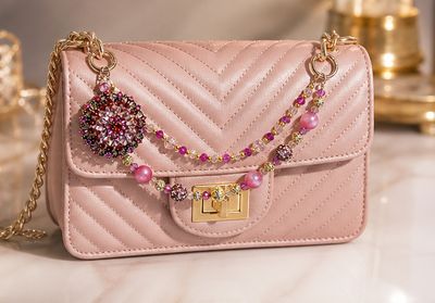 Fuchsia Blossom Purse Charm