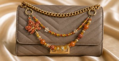 Autumn Maple Sparkle Purse Charm