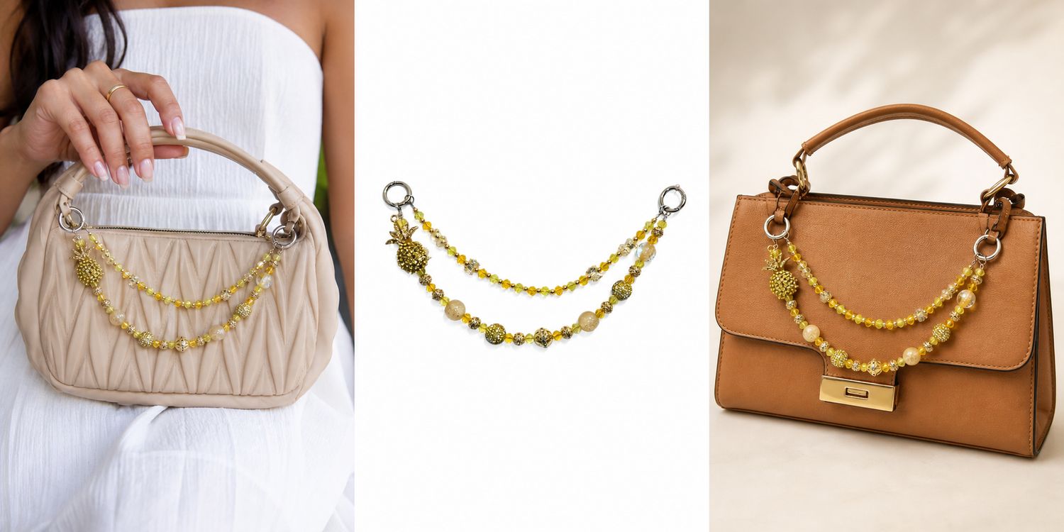 Golden Pineapple Paradise Purse Charm