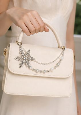 Winter Crystal Snowflake Purse Charm