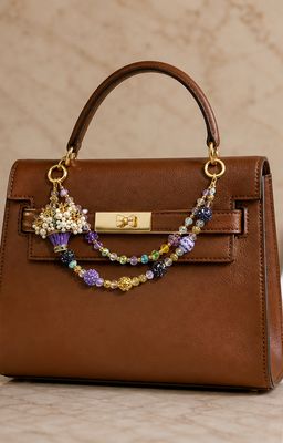 Lavender Pearl Bouquet Purse Charm
